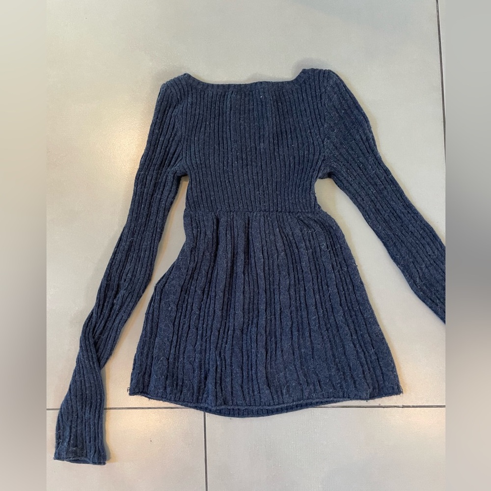 Hollister Co. navy blue Original Vintage Cable Knit Babydoll Sweater - Picture 4 of 4